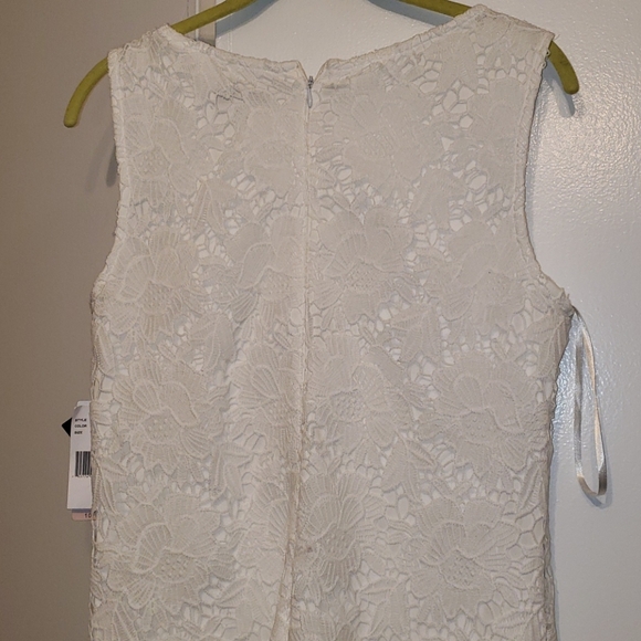 Sandra Darren 10 white lace dress ruffle NWT - Picture 5 of 5